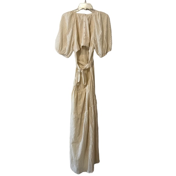 Anthropologie Verb Agneza Embroidered Lace Boho Cottagecore Midi Maxi Dress 12 - Picture 15 of 16